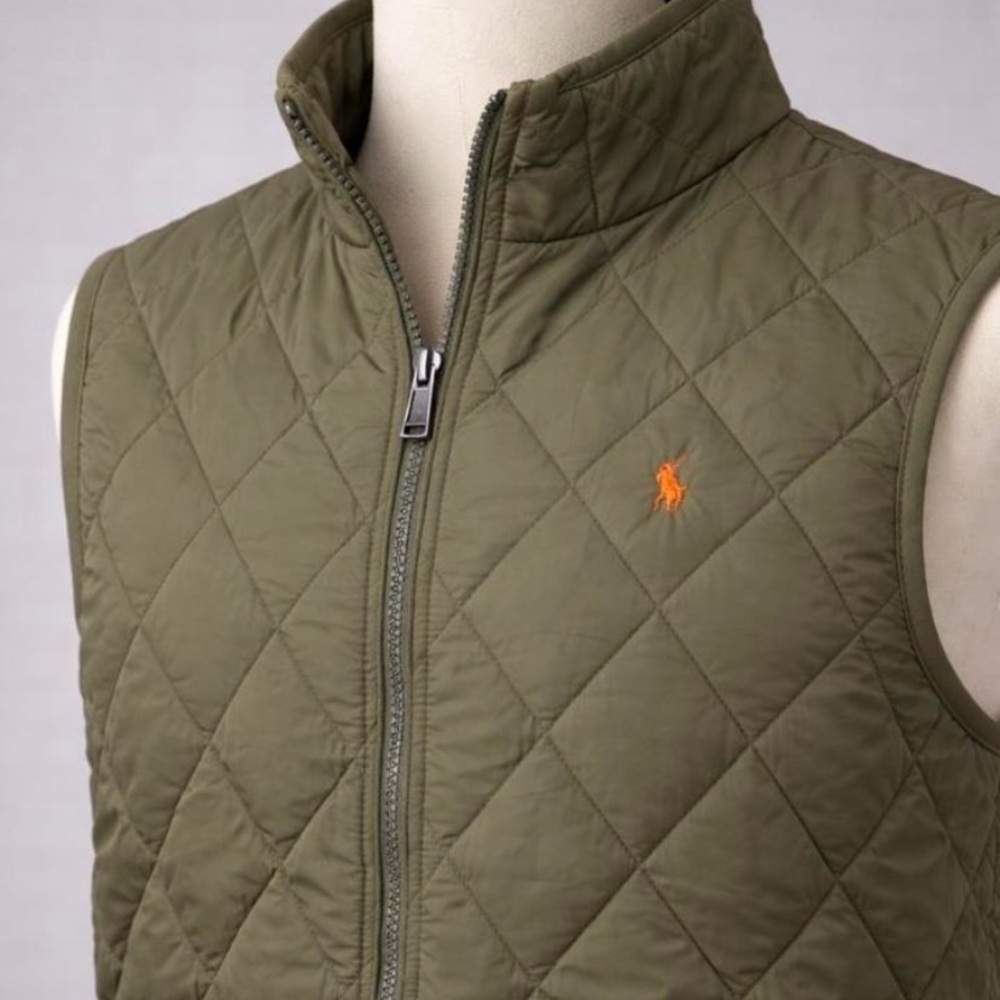 Sold no longer available 💚🔥 Ralph Lauren Olive Fleece Lined Quilted Vest